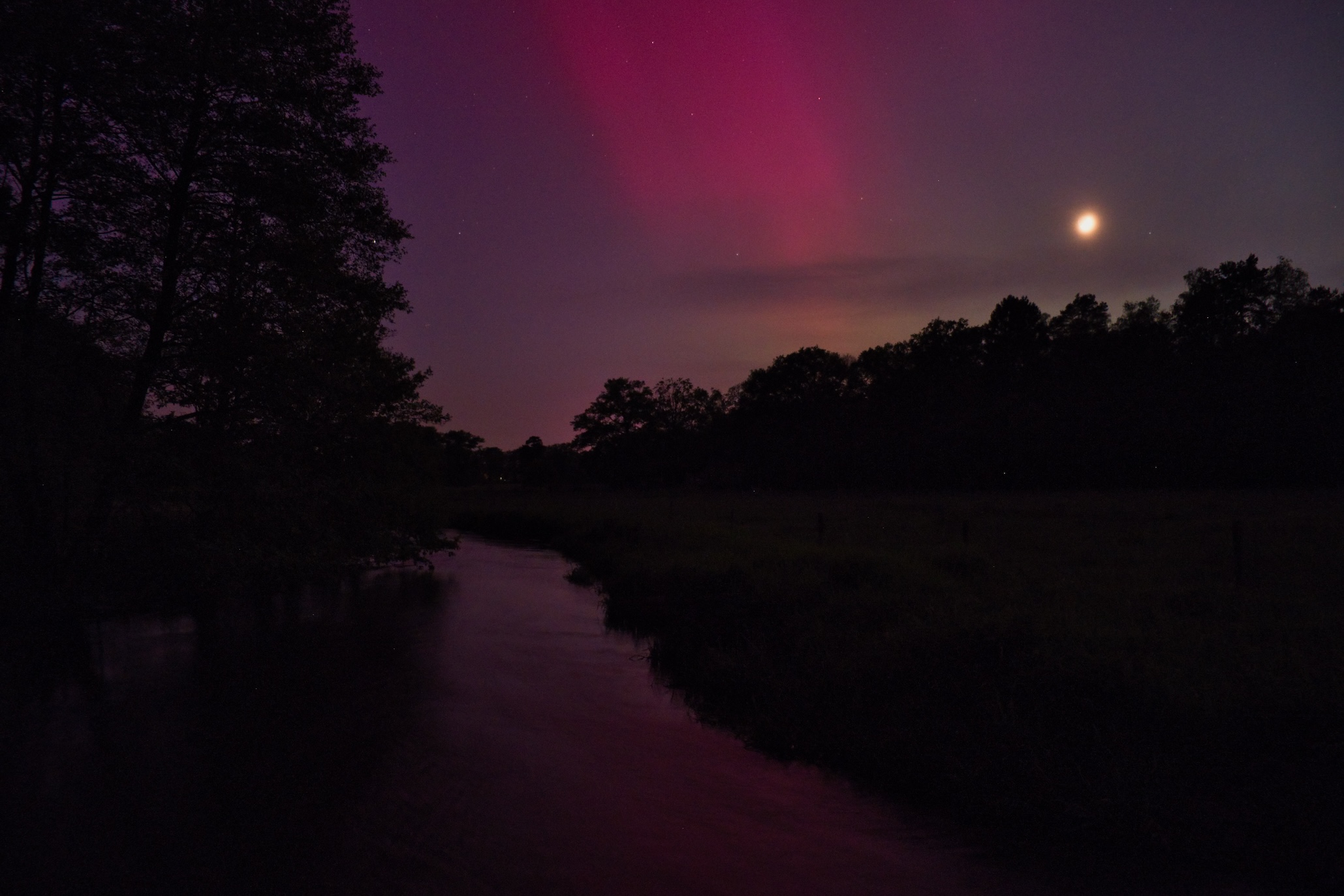 Polarlichter in der Heide und kein Stativ dabei